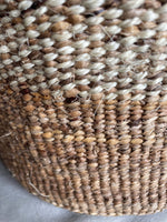 Sisal Basket Bin with Cowrie Shell Beading