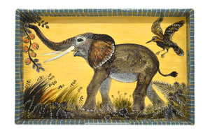 Naive Art Tray - Large -Elephant