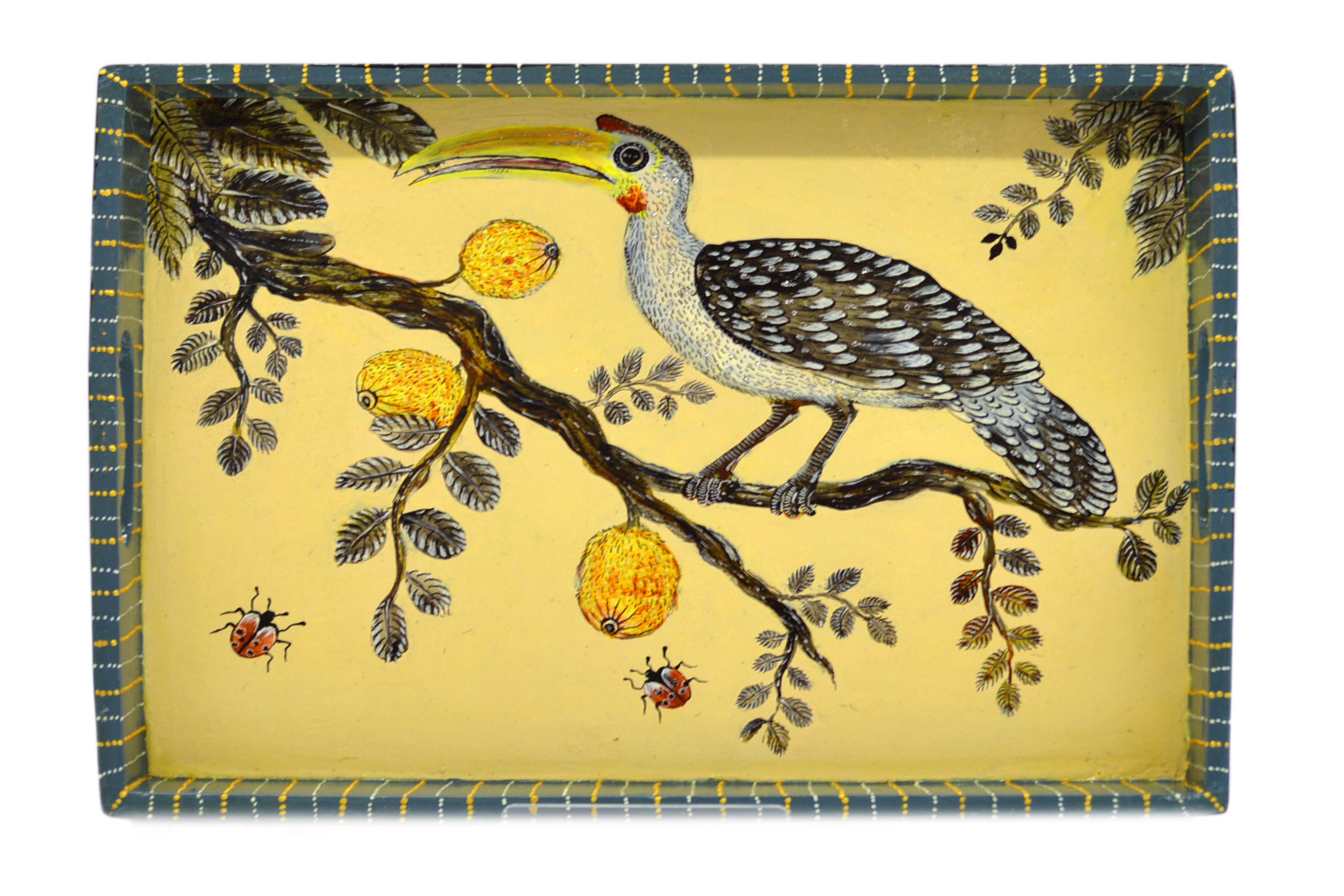 Naive Art Tray - Large -Hornbill