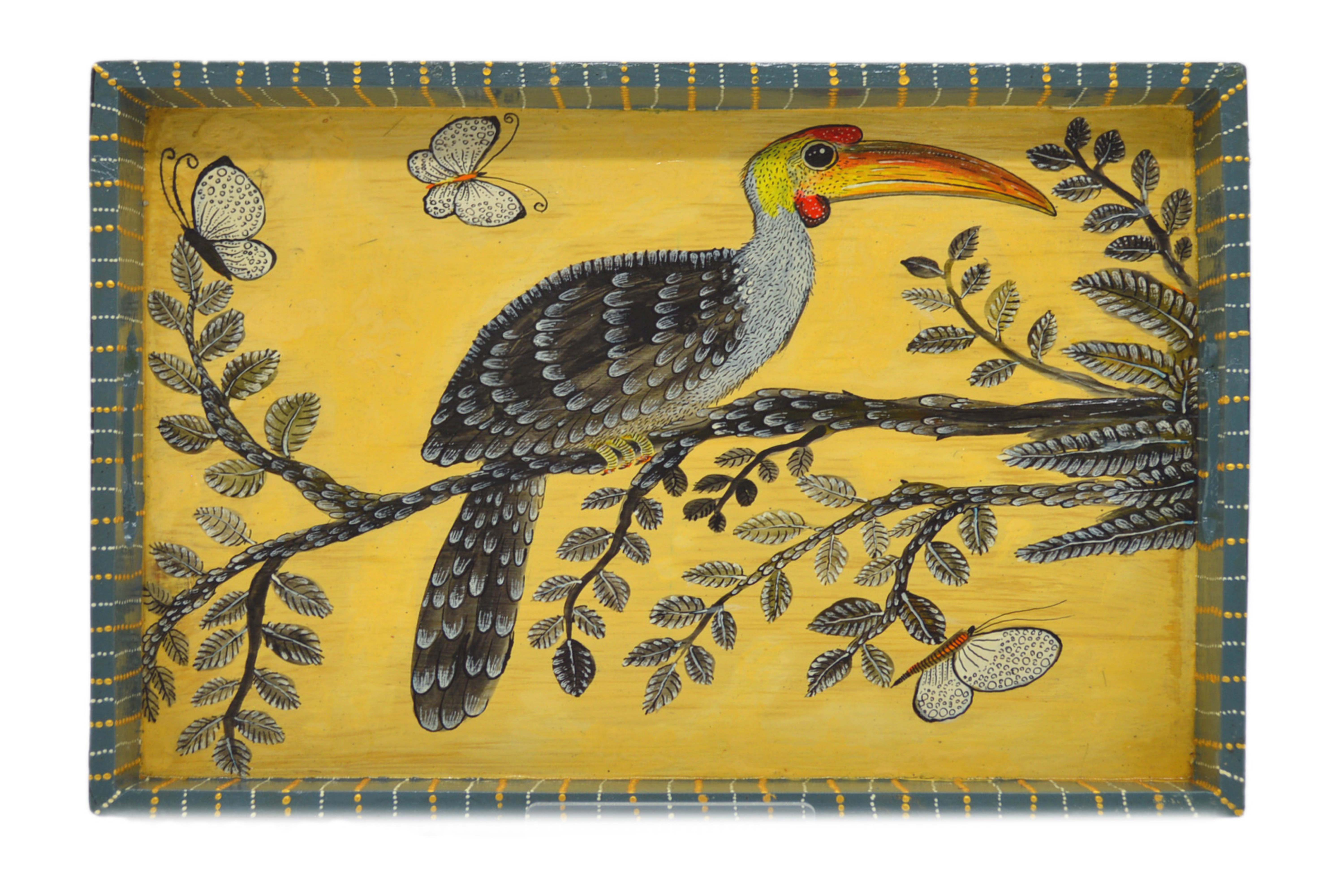 Naive Art Tray - Large -Hornbill