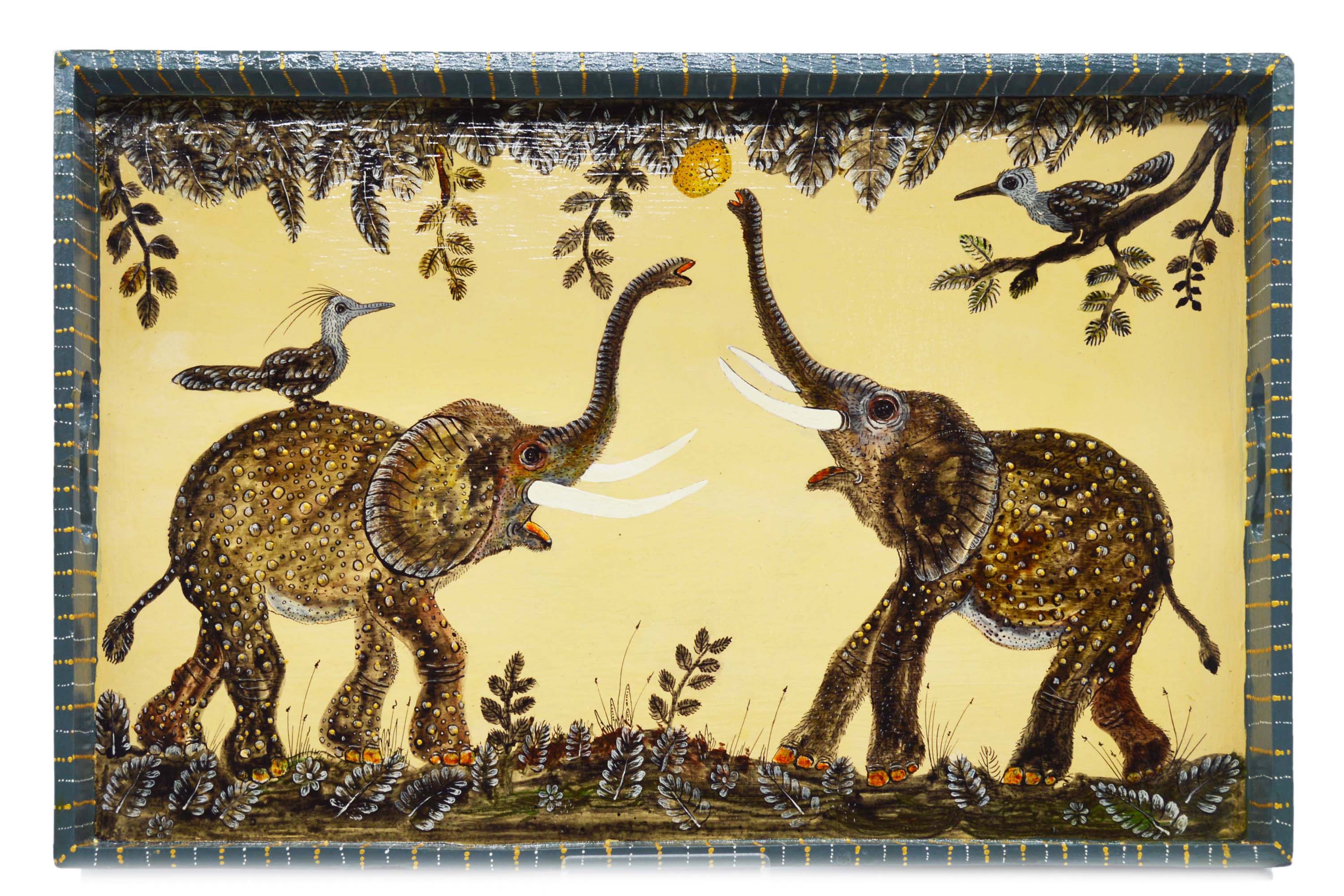 Naive Art Tray - Ex Large - Elephants