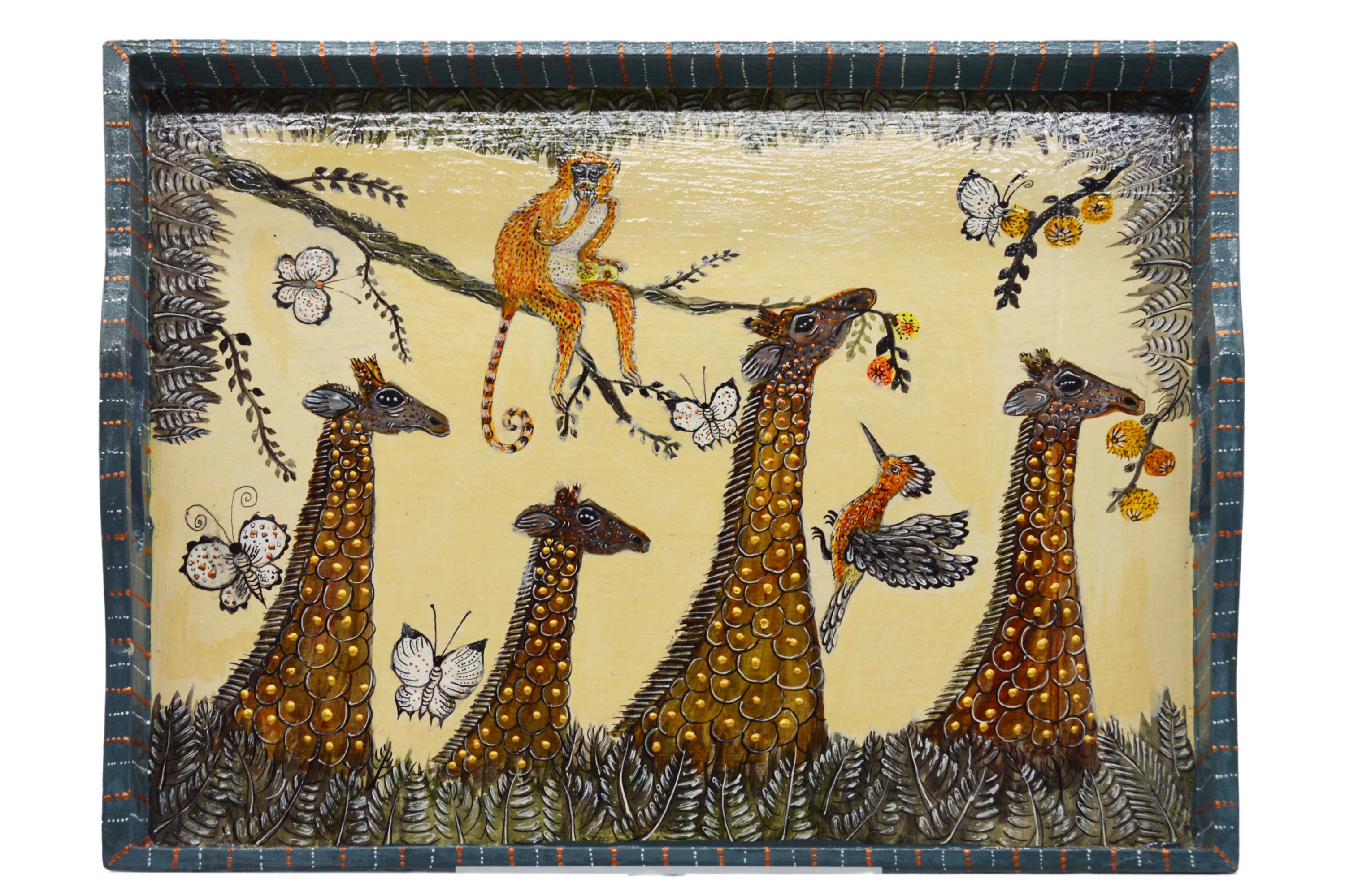 Naive Art Tray - Ex Large - Giraffe