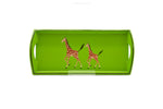 Small Drinks Tray Hand painted Giraffe on Lime Green