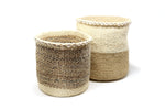 Sisal Basket Bin with Cowrie Shell Beading