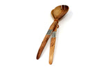 Olive Wood Salad Servers with Bone Inlay in Handle
