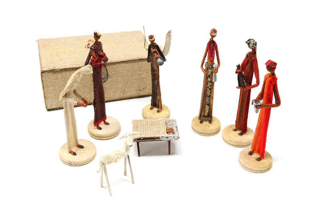 Nativity Set in Hessian Box